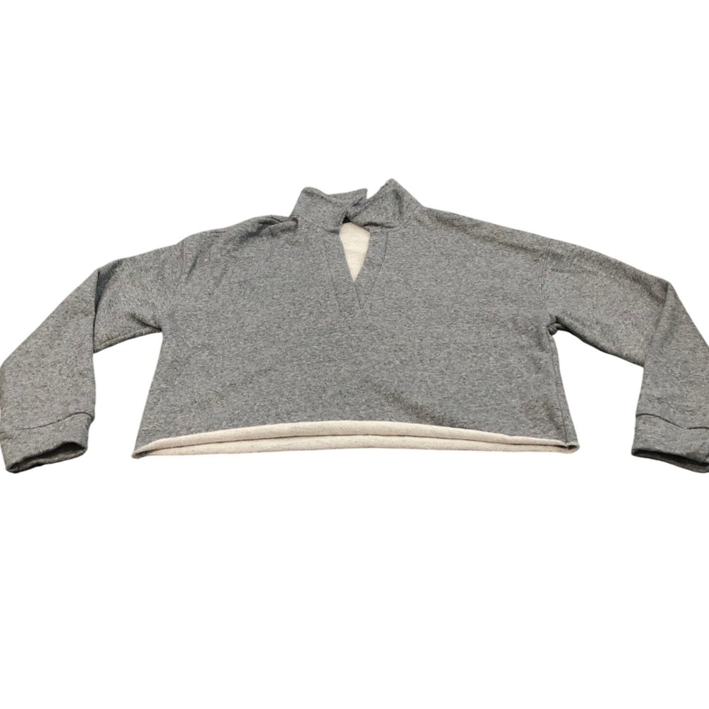 Vuori Women's Size XS Gray Cropped Sedona Polo Pullover Sweatshirt VW290